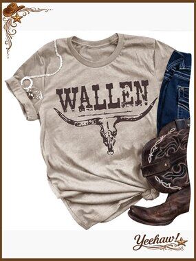 Vintage Country Music T-Shirt Short Sleeve Cotton Blend Regular Fit